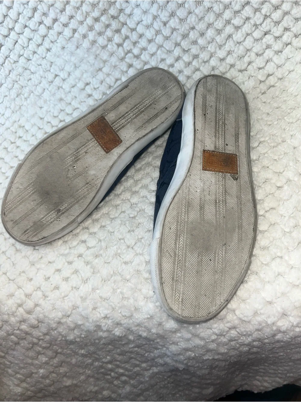 COACH women Navy Signature Slip-On Sneakers